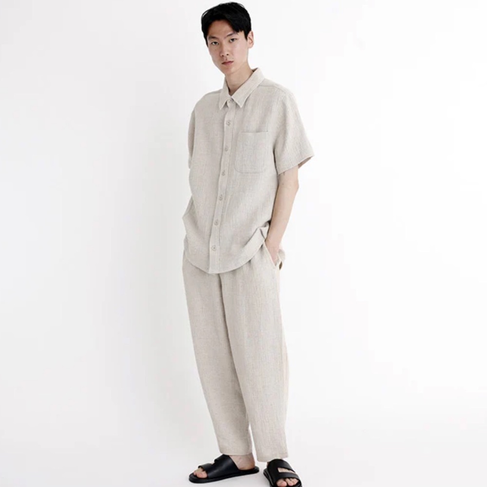 7115 by Szeki Cotton Linen Unisex Pocket Shirt XS